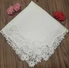 Set of 12 Fashion Guest Towel Ladies Handkerchiefs Bridal Hankies Wedding Hanky Linen Daisy Crochet Embroidered Lace Handkerchief 12x12-inch