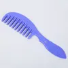 Snoep Kleuren Handgreep Barber Hairdressing Kapsel Kam Plastic Brede Tand Haar Kammen Haarstijl Dames Dame Styling Tools