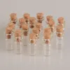 Mini-Glasflaschen mit Korken, 10 x 18 x 5 mm, 0,5 ml, leere kleine Wunschflasche, Glasfläschchen, Gläser, 300 Stück