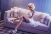 Designer Sex Dolls عيون مغلقة على الطراز الياباني دمية الجنس دمية الحجم الكامل السيليكون مع الهيكل العظمي LifeLike الحب الحقيقي عن طريق الفم المهبل كس الشرج البالغين