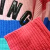 Lazy Oaf Rainbow Cardigan 2018 Autumn and Winter Women Colorful Striped Oversized Sweater Embroidery Letter BORING Jacket Coat