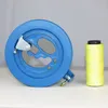 Nuovo strumento per aquiloni da esterno blu con cuscinetti a sfera Avvolgitore per mulinello in plastica blu Avvolgitore per mulinello per aquilone rotondo in plastica blu da 18 cm con connettore da 220 m