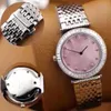 La mode exquise montre la surface rose classique et le miroir saphir préférés des femmes; Diamant Cadran Quartz Série Étanche 303w