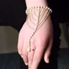 Jinse Bridal Wedding Bracelets Crystal Rhinestone Slave Armband Armband Harness Manschettband Armband för kvinnor HC049