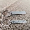 Mode Smycken Män Kvinnor Keyring Engraved Drive Safe Handsome Jag älskar dig Hjärta för Par Pojkvän Flickvän Gifts Keychain