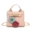 Borsa per ragazze 2018 Borsa a catena con fiori carini Borsa alla moda Borse in pelle per bambini Borsa per adolescenti Neonate Mini Cross body 6 colori