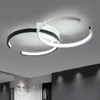 Moderna lámpara de techo LED de aluminio 2C, lámpara de araña circular para sala de estar, dormitorio, pasillo