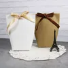 200pcs Gift Wrap Merci thank you gift carton baking jewelry carton paper bag with bow shopping gift bag Festival Party supplies 13.5X16.5cm DHL