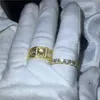 Amantes hechos a mano Conjunto de anillos de compromiso 10KT Oro amarillo Relleno Pareja Alianzas de boda Anillos para mujeres Hombres 5 mm 5A Zircon cz Jewelry227Z