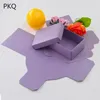 40 stks Paars Bruiloft Favor Favor Papier Geschenkdoos Kleine Candy Boxes Levering Gunst Kraftpapier Geschenkdozen voor Sieraden Gratis verzending