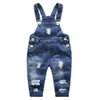 12m-6t Kids Bib Overalls Spring Autumn Baby Denim Trousers Girls Boys Jeans Jumpsuits Children Rompers Toddler Clothes