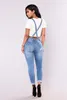 Nova mulher macacão jeans moda punhos capris jeans rasgado casual sexy bodysuit shopping343i