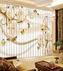 Europäische Luxus-3D-Vorhänge für Wohnzimmer, Rosen-Fotodruck, Verdunkelungsvorhang für Schlafzimmer oder Hotel-Dekor