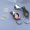 Coupe-ongles à sublimation, ouvre-vin, porte-clés en métal, impression par transfert de cœur, vierge, bricolage, consommables personnalisés, nouveau style, vente en gros