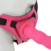 Atacado Super Macio Silicone Dong Strap on Harness Dilodos Brinquedos Sexuais para o Sexo Mulher Produto Realista Pênis