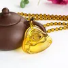 Pendant Necklace Buddha Pendants Fine Jewelry Women Men Yellow Crystal High Quality Natural Stone Carved
