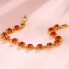 Delicate Ruby Armband Mooie Dochter Meisjes Sieraden 18 K Geel Goud Gevulde Ronde Cut Crystal Mode Armband Mooie Gift