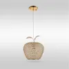 Nowoczesny Kryształ Apple Jadalnia Wisiorek Light Restauracja Bar Counter Lampa Wisiorek Korytarz Balkon Lampa Wisiorek