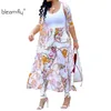 Summer dress 2 Piece Set Women Cardigan Long Trench Tops And Bodycon Pant Suit Casual Clothes Boho Sexy Two Outfits
