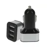 3 poort USB Auto Charger Aluminium Metalen Triple Auto Charger Adapter voor Samsung Galaxy Huawei HTC