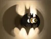 Fashion Modern Art High Grade E27 Wall Lamp For Home Bedroom Living Room Decoration Wall Light Black Bat