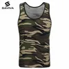 Hele 2017 SAVIVA Heren tanktop Katoen Hoge kwaliteit Oneck Gestreept T-shirt Camo Legergroen Mouwloos voor hele camouflage Tan2241238