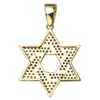 Hip Hop Men Gold Color Star Of David Plated Necklace Micro Pave Iced Out CZ Stone Pendant Necklaces with Rope Chain