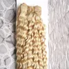 Blond Malaysisk Curly Virgin Human Hair Weave 100g 1pcs Virgin Malaysian Curly Hair 10 "-26 inches Blondin