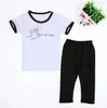 2018 Girls Children's Girls Clothing Letters Cotton T-shirts Hole Jeans 2Pcs Set Fashion Girl Kids Pants Suits Boutique Enfant Clothes