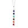 Natürliche 7 Chakra Edelstein Perlen Anhänger Halskette Frauen Yoga Reiki Healing Ausgleich Halsketten Charms Schmuck