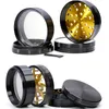 Smerigliatrici per erbe da fumo in metallo da 63 mm Smerigliatrici per illuminazione in lega di alluminio a 4 strati con finestra superiore trasparente DHL gratuito WX9-792