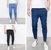 Pantalones vaqueros para hombre con cordón, pantalones de tubo ajustados, ropa de calle para hombre, Pantalones largos, pantalones vaqueros de motorista, pantalones de moda para hombre, envío gratis