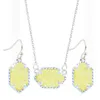 Drusy Druzy collier goutte boucles d'oreilles ensemble de bijoux or argent plaqué paillettes Druzy tour de cou pour les femmes MKI