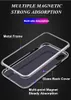 Magnet Absorption Aluminium Alloy Metal Ram Magneto Telefon Fodral för iPhone XS Max XR X 7 8 Plus Anti-Scratch Tempered Glass Back Cover