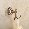 Copper Robe Hooks Ceramic Holder Wall Mounted Coat Hooks Anti-corrosion Zinc Alloy Bathroom Accessories Hat Double Hangers