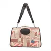 Wholesales Free shipping Handbag Carrier Comfort Pet Dog Travel Carry Bag Brown Flag Pattern