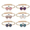 Top qualité Druzy Cuff Bangles Round Natural Geode Stone Strass Pave charme drusy Bracelets de fil extensibles Pour les femmes Bijoux de mode