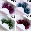 Colorful False Eyelashes Fake Lashes for Stage Festival Lashes 1 Pair Long Handmade