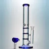 Dab Rig Heady Glass Bong 3 Layers Comb Perc Hookahs Water Pipe Oil Rigs DHL Wholesale Triple Perc Colorful Bongs Straight Tube Waterpipe WP525