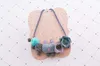 Cute Kids Girl Cartoon necklace stereo flowers Bear pompons princess accessories for girls jewelry Korean Children necklace C3549