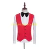 Brand New One Button Jacquard Groomsmen Shawl Lapel Groom Tuxedos Men Suits Wedding/Prom/Dinner Man Blazer(Jacket+Pants+Tie+Vest)