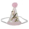 Baby Girls Bandas da cabeça Cone Shape Crown Hairband Kids Glitter Birthday Festies Supplies Princesa Tiara Hat Boutique Hair Acessórios Y572