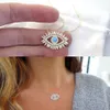 Collar de mal de ojo turco chapado en oro de 18 quilates regalo de niña afortunada Baguette zirconia cúbica turquesa geomstone joyería de mal de ojo de calidad superior