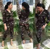 Desgaste ocasional novo desgaste das mulheres jaqueta de camuflagem + calça calças esportivas