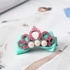 Ashion Children Hair Clips Shiny Crown With Pearl Barrettes Ribbon Bow Crown Baby Girl Hair Pins Haar Speldjes Meisje9529161