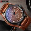 Relogio Masculino Mens Watches Top Brand Luxury Leather Strap Waterproof Sport Men Quartz Watch Military Man Clock Curren228p