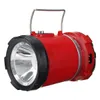 Bärbar hopfällbar 5W LED-ljusläger Solar DC Uppladdningsbar Lantern Emergency Torch 2 Modes LED HAND LAMP