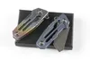 Högkvalitativ 3 Hantera färger Mini Liten Flipper Folding Kniv D2 Stone Wash TANTO BLADE TC4 Titanlegering Hantera EDC-redskap