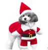 Trajes de cães para animais de estimação de Natal, maquiagem de roupas Cat Santa Cosplay casacos com chapéu