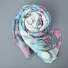 Ny Twill Silk Scarf Women Shawlwrap Fashion Sadel Printing Hijab Square Scarves Female Foulard Beach Handduk Bandana 130cm*130cm7582377